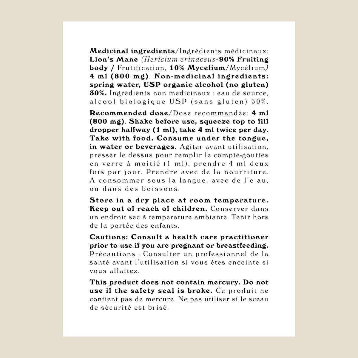 Lion's Mane Dual Mushroom Extract Tincture